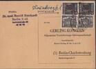 Berlin 2x 1+2 Pfg. Mischfrankatur Rotaufdruck/Bauten -