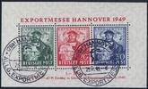 Bizone 10-30 Pfg 'Exportmesse Hannover' verschnittener Block mit Messe-Sonderstempel -