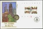 Deutschland/Berlin 10 DM großformatiger Numis-Ersttagsbrief auf '750 Jahre Berlin' mit pass. Silbermünze -