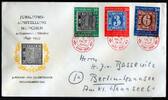10 - 30 Pfg. 1949 Bundesrepublik 113-15  100 Jahre Deutsche Briefmarken  Schmuckbrief mit rotem Sonderstempel Brief/SST