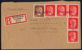 Deutsches Reich 8 Pfg. Hitlerwerte auf R-Brief mit Einzeiler-Stempel 'Notpostamt' Bad Homburg -
