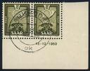 8 Fr. 1950 Saarland  Post- und Fernmeldewesen  mit komplettem Druckdatum gestempelt