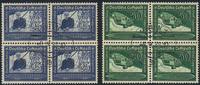 Deutsches Reich / Österreich-Ostmark 25-50 Pfg 669-70 '100. Geb. von Graf Zeppelin' im Viererblock gestempelt in WIEN! -