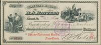 USA 40 $ Scheck des Banking House R.S.Farmers auf die 'Chase Nationalbank' in NY -