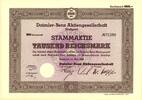 Deutsches Reich 1000 RM Stuttgart 'Daimler Benz' - Aktie, seltener Jahrgang! Ungelocht! -