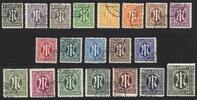 Bizone/AM-Post 1-100 Pf AM-Post Deutscher Druck kompl. Satz mit Gefälligkeitsstempel -
