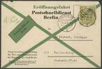 Berlin 1 Mark Schwarzaufdruck auf 'Eröffnungsfahrt des Postschnelldienstes' -