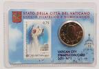 Vatikan 50 Ct./5,25€ Papst Benedikt 1. Stamp & Coincard mit Briefmarken im amtl. Klappfolder -