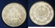 Deutsches Reich ½ Mk. 'Halbe Mark im Eichenlaub' in Polierter Platte -