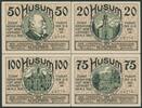 Deutsches Reich 20 - 100 Pfg HUSUM - Kleinsiedlung Nordmark kompl. im Viererblock -