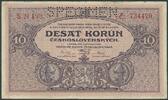 CSSR 10 Kor. 'Desat Korun' mit SPECIMEN-Lochung stärker gebraucht -