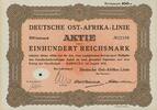 Hamburg 100 RM Aktie 'Deutsche Ost-Afrika-Linie' -