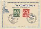 Berlin 10-20 Pfg. 80-81 'Tag der Briefmarke' auf dekorativer Sonderkarte zum Katholikentag -