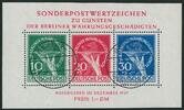 Berlin 10-30 Pfg. 'Währungsgeschädigten-Block' mit Versandstellenstempel mit Fotoattest -