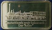 Deutschland 1 oz Silberbarren mit Eisenbahnmotiv 'Deutschlands erste Lokomotive-Der Adler' -