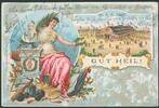 Deutsches Reich PLZ 5200 'Gauturnfest in Siegburg 3.8.1902' col. Lithokarte -