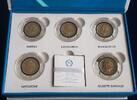 San Marino 5x 2 € 'Hlg. Marinus' in Polymer-Fassung, tolle Kollektion in LED-Präsentationsbox -