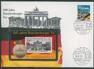 Bundesrepublik Deutschland 1 + 12 DM '200 Jahre Brandenburger Tor' Telefonkarten - Brief Berlin 10.08.1991 -