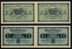 Deutschland 1 Mark Greiz, zwei zusammenhängende Scheine mit KN! -