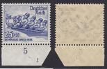 Deutsches Reich 25 Pfg. Winterolympiade Bobfahrer mit Plattennummer 1