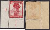 Deutsches Reich 12 Pfg. Nothilfe Volkstrachten Schwarzwald mit Plattennummer 2 und Formnummer 4