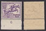Deutsches Reich 40 Pfg. Sommerolympiade Berlin Sringreiter mit Plattennummer 1