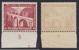 Deutsches Reich 12 Pfg. Winterhilfswerk Moderne Bauten mit Plattennummer 2