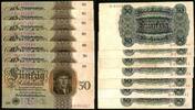 Deutsches Reich - Weimar 7x 50 Reichsmark komplettes Set aller Serienbuchstaben A-G des Unterdruckbuchstabens C -