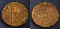 Ceylon - Sri Lanke Brit. Kolonie 1/24 Rix-Dollar George III. (1760-1820), Elephant nach links, 2 Stievers -