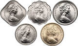 Bahamas 1 Cent, 5, 10, 15, 25 Cents 1966 Set 5 pcs. aUNC