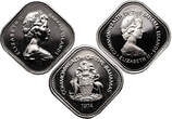 Bahamas 15 Cents 1969, 1971, 1974 Proof