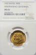 Brazil 500 Reis 1922 NGC MS 65