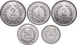 Costa Rica Set 5 coins 1983-1990 XF / aUNC