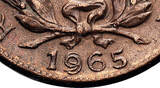 Colombia 1 Centavo 1965 Doubled Die aXF
