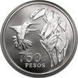 Colombia 750 Pesos 1978 Chestnut-bellied hummingbird Proof