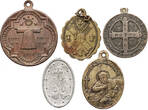 Europe Set of five religious pendants XIX cent. VF
