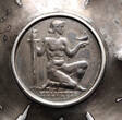Switzerland Silver bowl / saucer with 1936 5 Francs coin XF