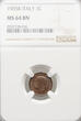 Italy Centesimo 1905 R Vittorio Emanuele III 1900-1946 NGC MS 64 BN