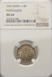 India Portuguese 1/4 Rupee 1947 NGC MS 64