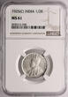 India British 1/2 Rupee 1925 (c) George V NGC MS 61