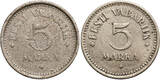Estonia, Republic 1918-1941 Set: 5 Marka 1922, 1924 aVF