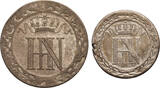 Germany. Westphalia 10, 20 Centimes 1810, 1812 Hieronymus Napoleon VF+/aXF