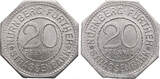 Bavaria, Nürnberg - Fürther 20 Pfennig 1920 Strassenbahn aUNC