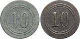 Saxony, Grünhain 10 Pfennig 1916 blue / black cardboard XF