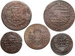 Brazila Copper coins set XVIII-XIX cen 5 pcs. Fine/aVF