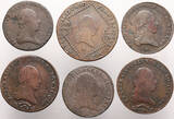 Austria (Holy Roman Empire) Set 6 Cu coins 1800-1812 Franz II (I) aFine/aVF