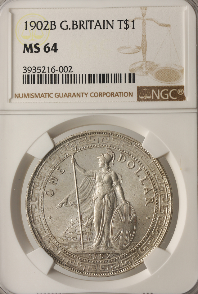 Great Britain Trade Dollar 1902 B NGC MS 64 | MA-Shops