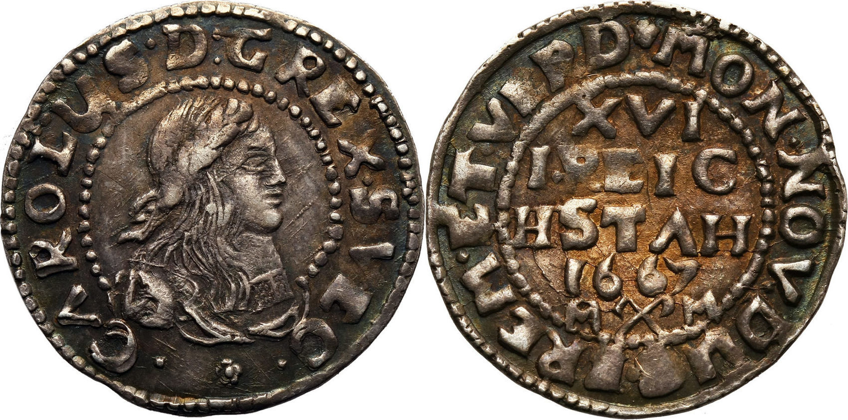 Bremen and Verden 1/16 Taler (Dütchen) 1667 MM Karl XI 1660-1697 XF ...