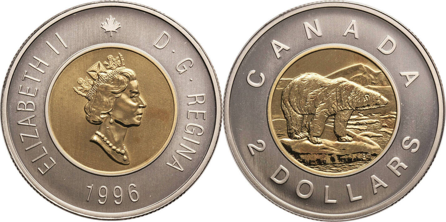 Canada 2 Dollars 1996 Polar bear BU | MA-Shops