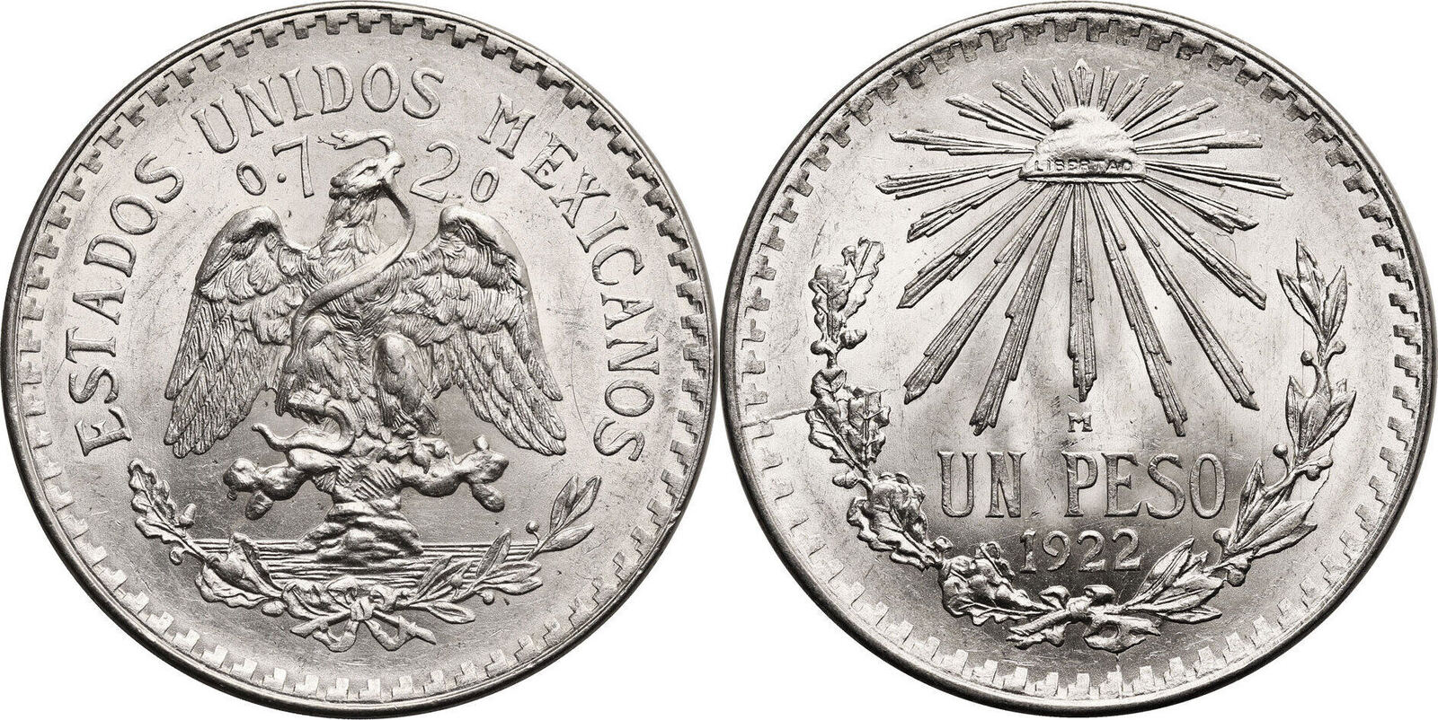 Mexico 1 Peso 1922 UNC